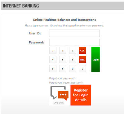 gtbank internet banking user id and password page