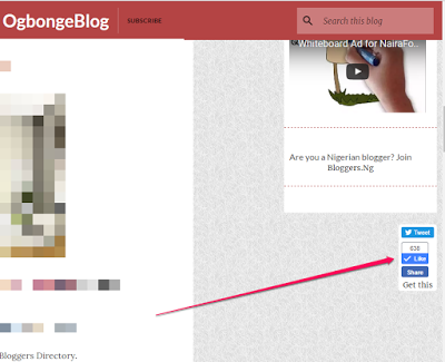 floating facebook like button for blogger blog