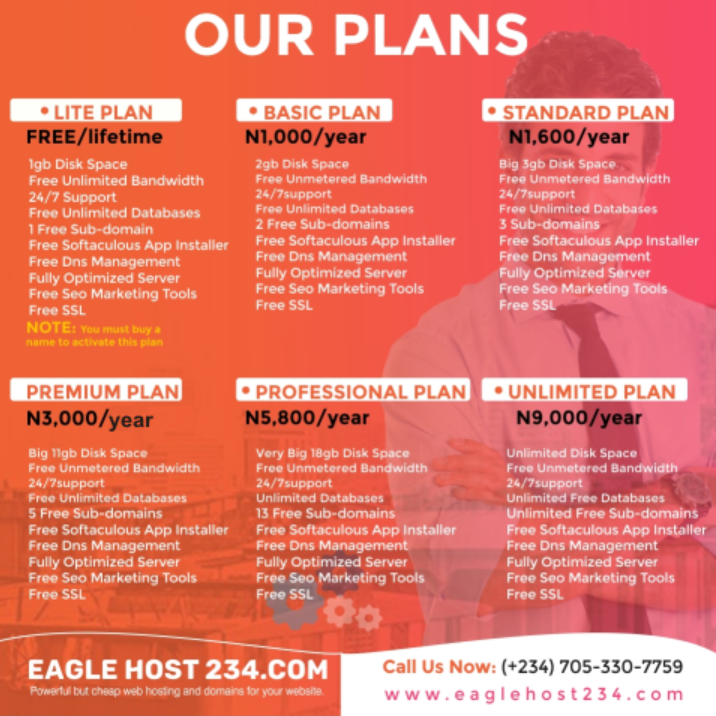 eaglehost web hosting plans prices in nigeria