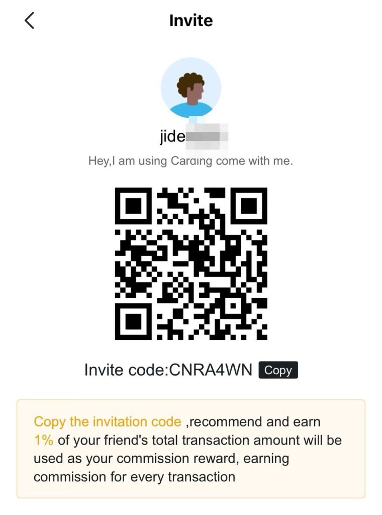 invitation code for carding app