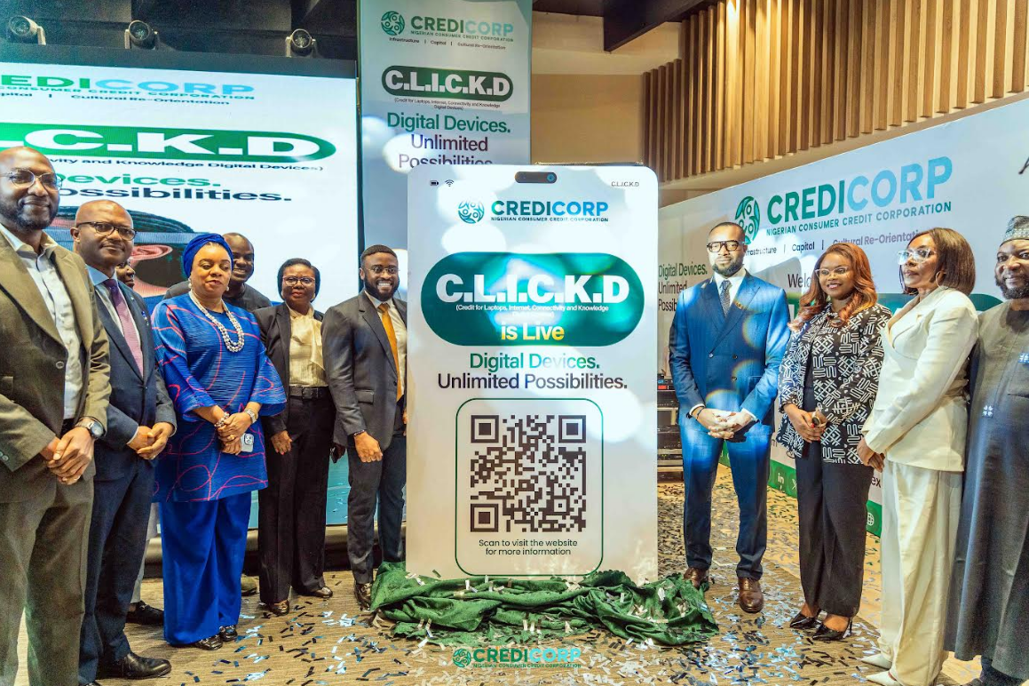 CREDICORP launches C.L.I.C.K.D. Scheme with FG’s 3MTT Programme, expanding affordable consumer credit for locally-assembled laptops and devices for digital workers 1 CREDICORP launches C.L.I.C.K.D. Scheme with FG’s 3MTT Programme, expanding affordable consumer credit for locally-assembled laptops and devices for digital workers